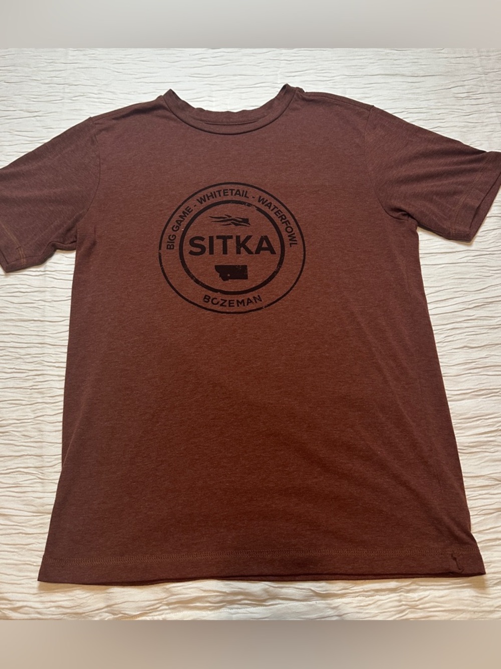 Sitka Gear Logo T Shirt Mens Medium Brown Hunting Outdoor Graphic Tee USA
